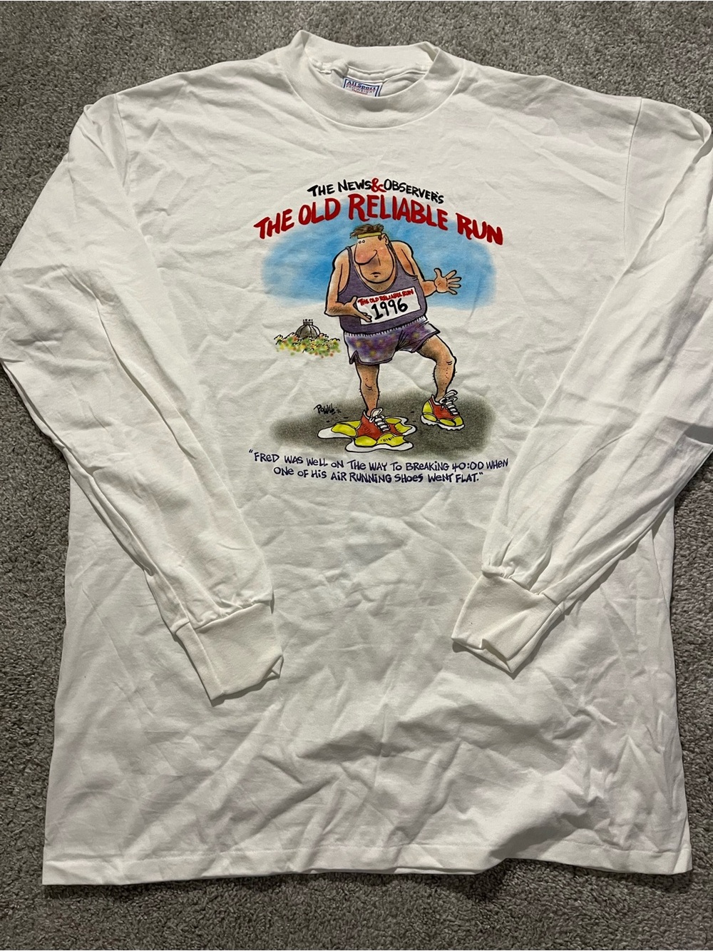 New 1996 The Old Reliable Run Raleigh NC The News & Observer Road Race T Shirt